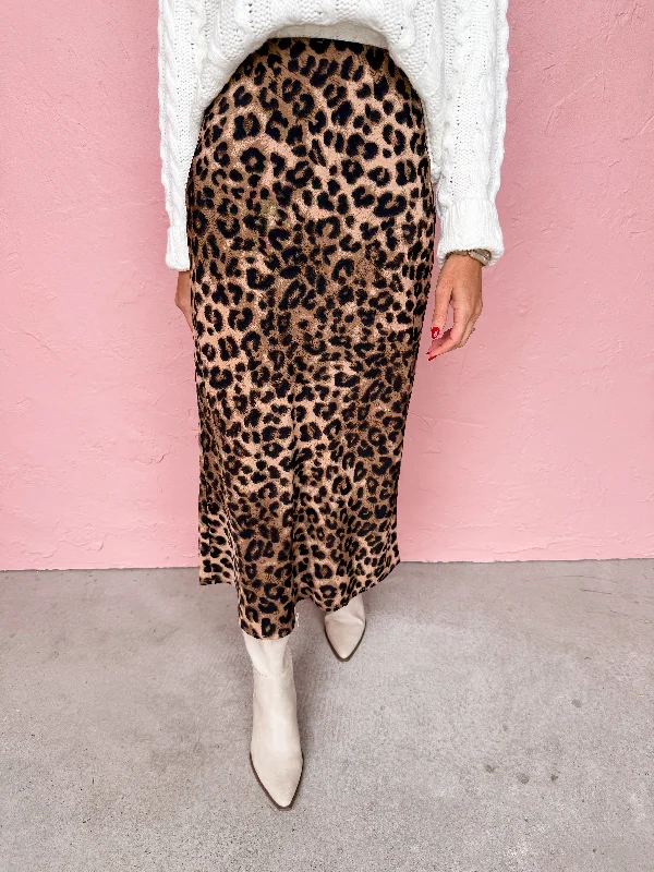 A Little Extra Leopard Midi Skirt wool skirt sturdy