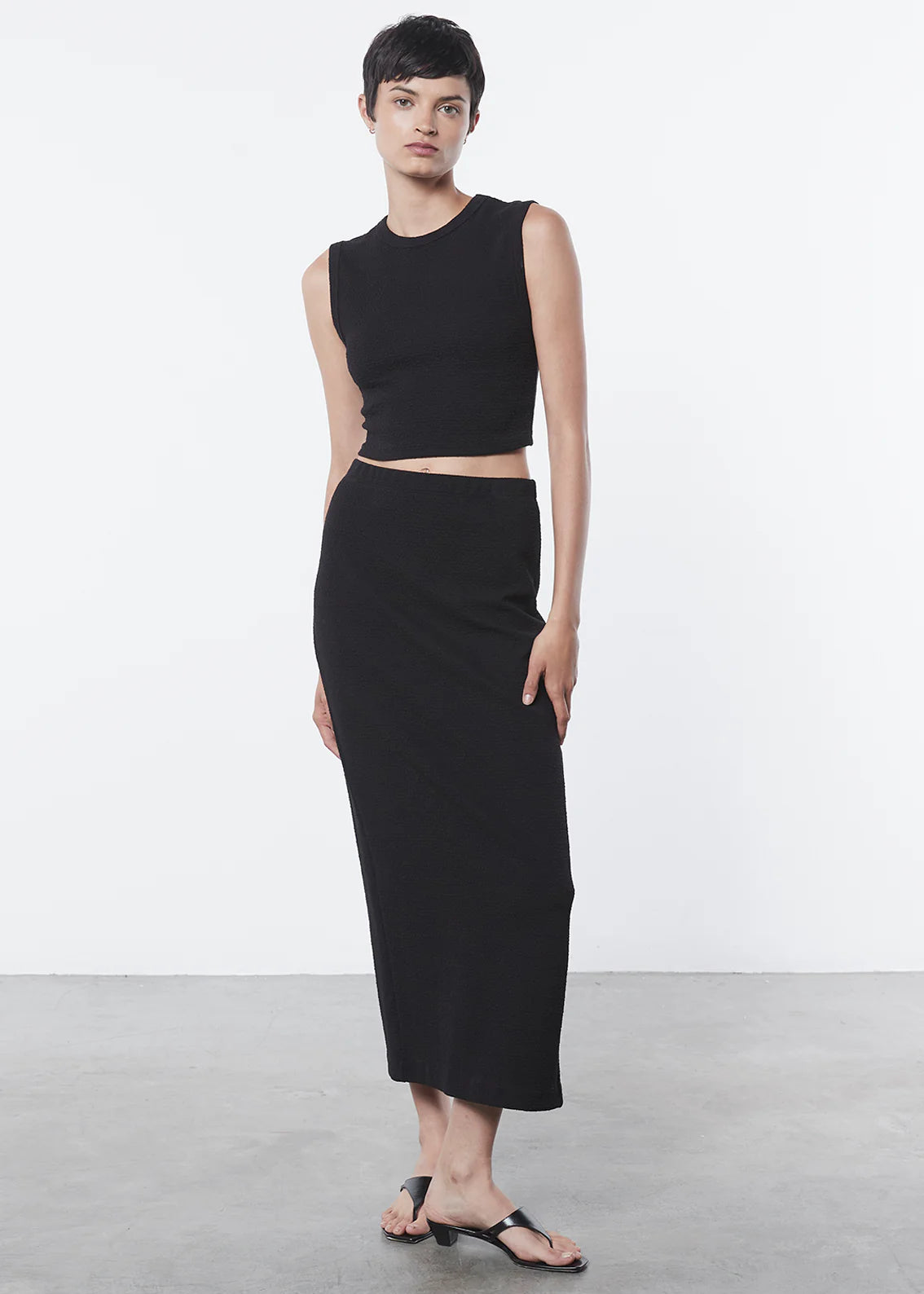 Enza Costa Textured Jacquard Skirt denim skirt casual