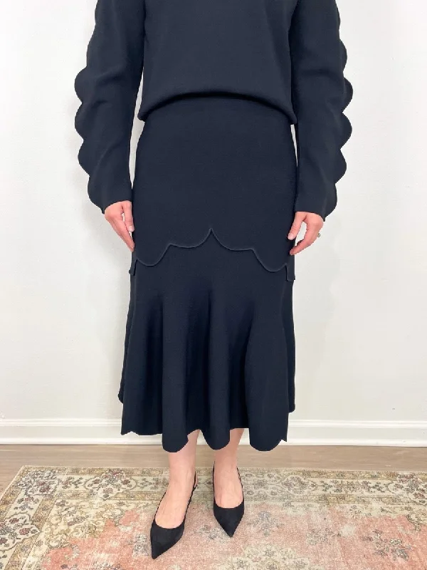 Estela Skirt in Noir velvet skirt plush