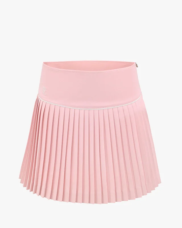 Fair Liar Signature Flared Pleated Skirt leather skirt refined