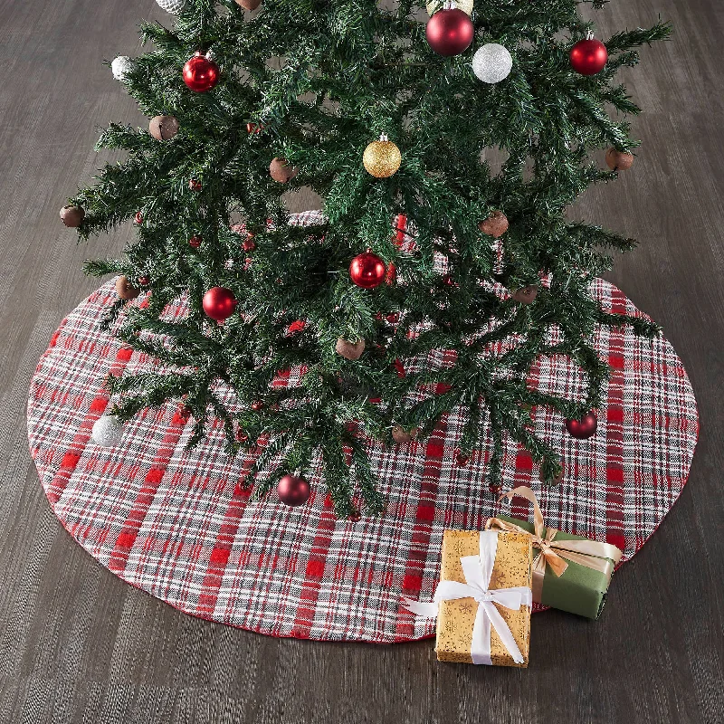Gregor Plaid Tree Skirt 48 velvet skirt plush