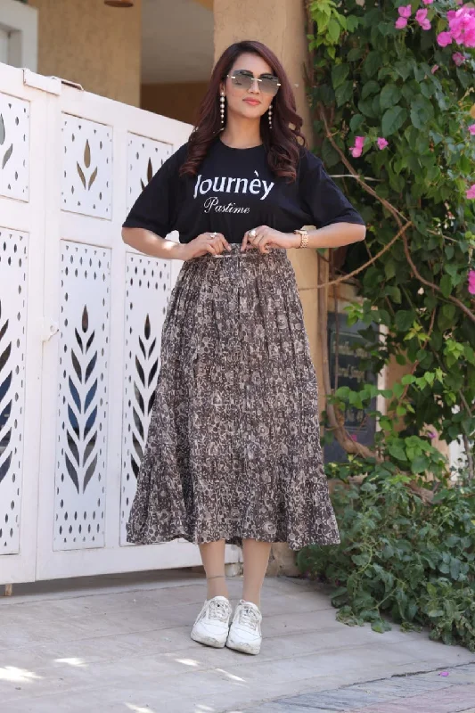 Handblock skirt seamless skirt comfort