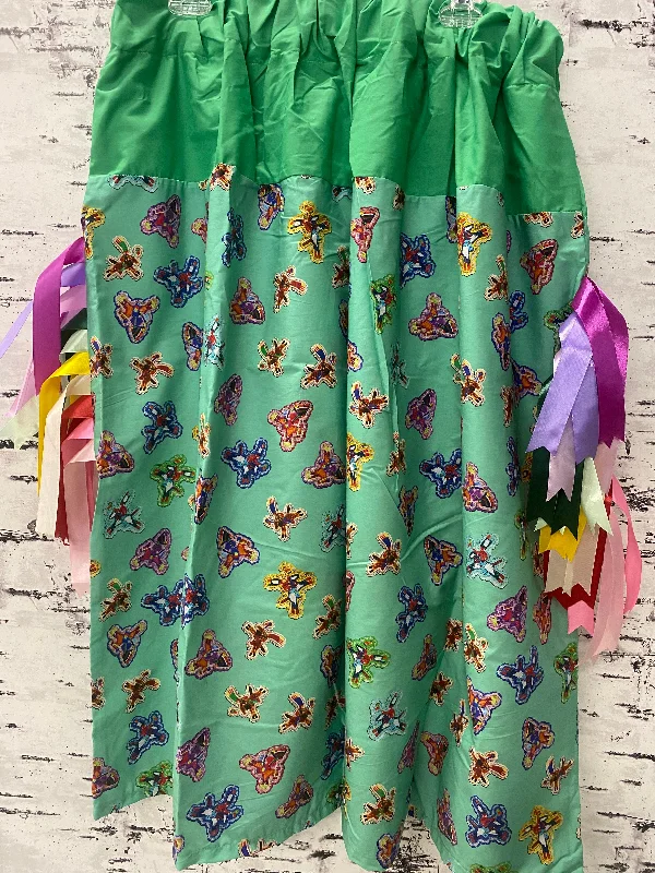 Handmade Riders Teal 2 Ribbon Skirt denim skirt fashionable