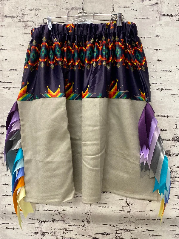 Handmade Sacred Trust w/ Grey Canvas Satin Ribbon Skirt leather skirt refined