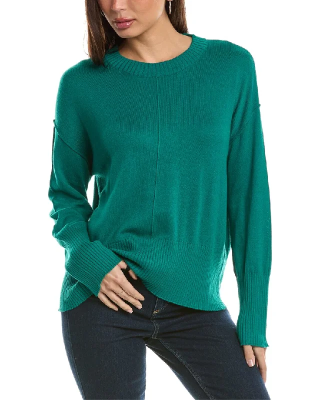 Hannah Rose Bungalow Boxy Cashmere-Blend Sweater Sequined Glittery Shiny