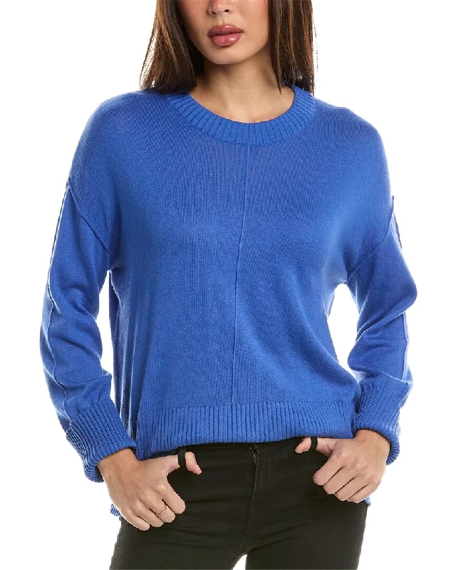 Hannah Rose Bungalow Boxy Cashmere-Blend Sweater Cashmere Blend Cotton Blend Poly Blend