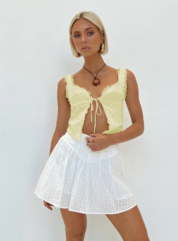 Hazal Mini Skirt White chiffon skirt airy