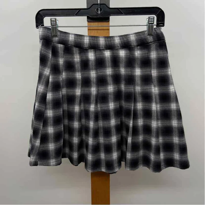 Hollister Women's Size S Gray Plaid Skirt leather skirt sleek