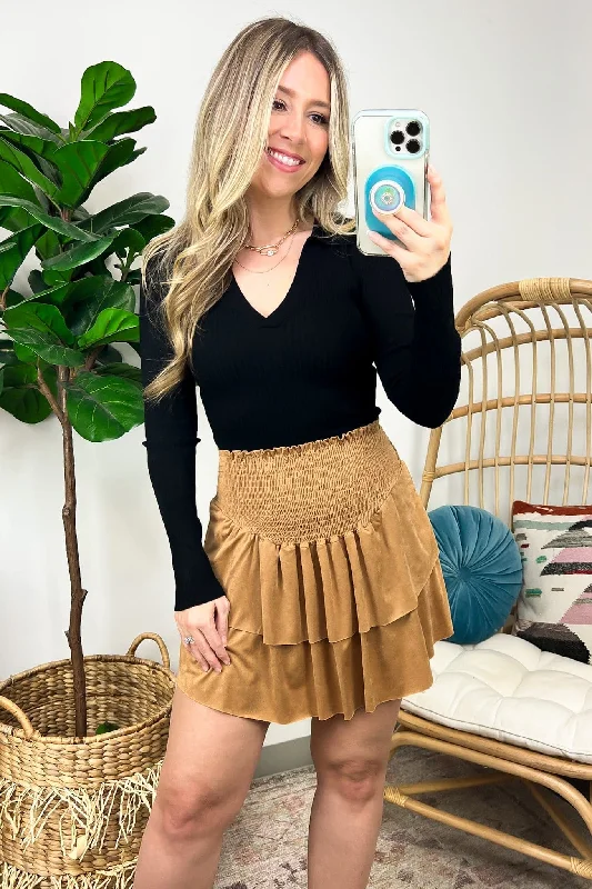 Lavern Faux Suede Tiered Skirt - FINAL SALE summer skirt style