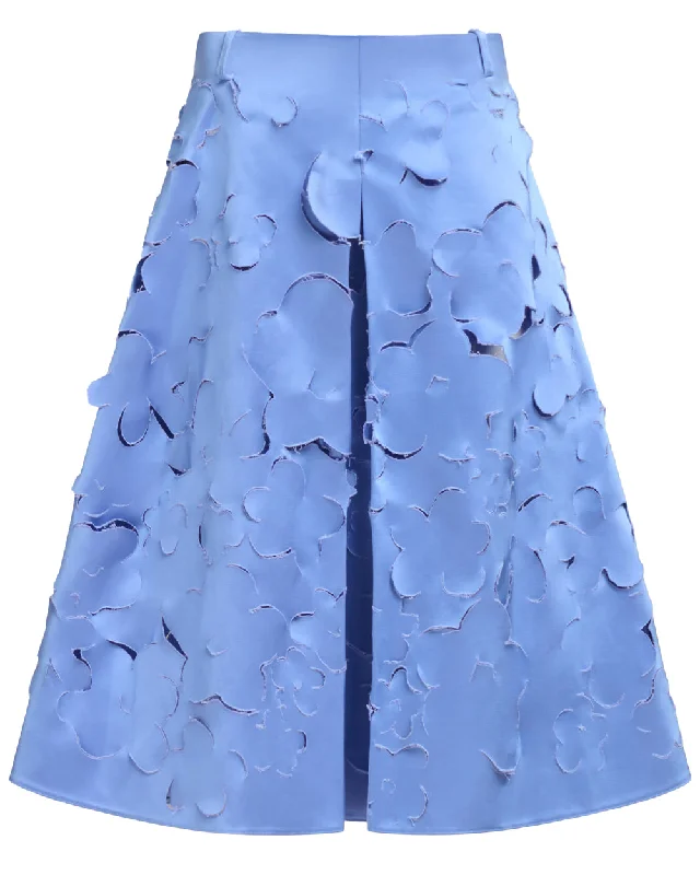 Blue Lilac Aline Cutout Skirt mini skirt trendy