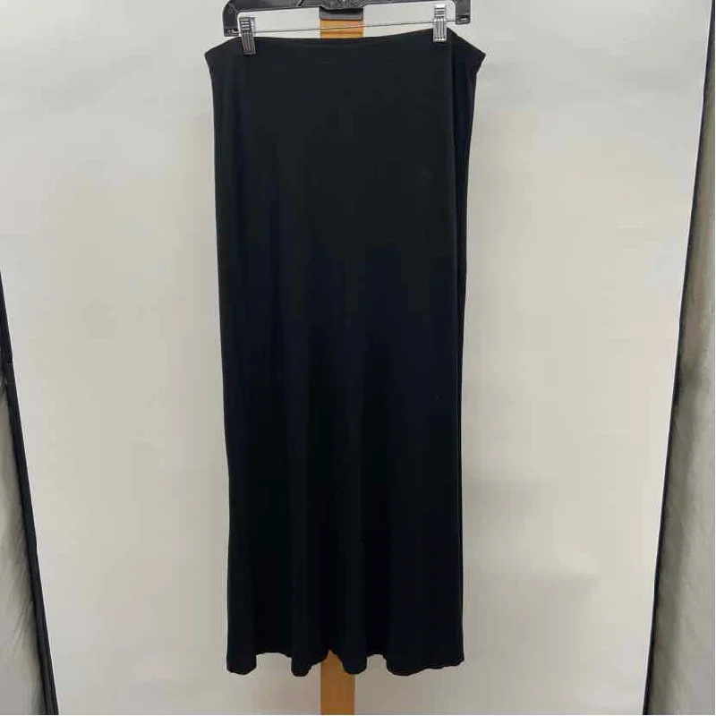 Matty M Women's Size XL Black Solid Skirt high slit skirt