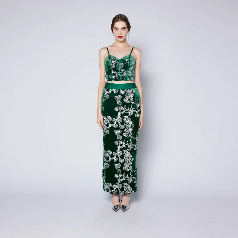 Meng Yao Velvet Skirt lace skirt elegant