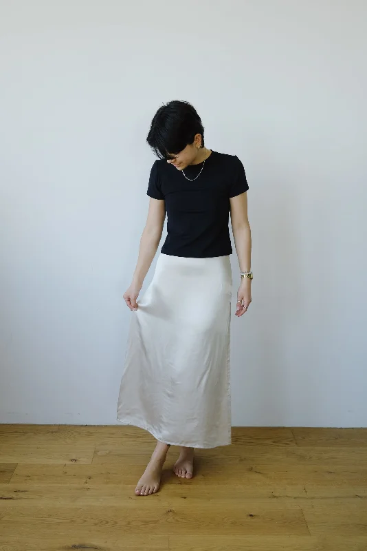 midi skirt - dira - ivory lace skirt intricate