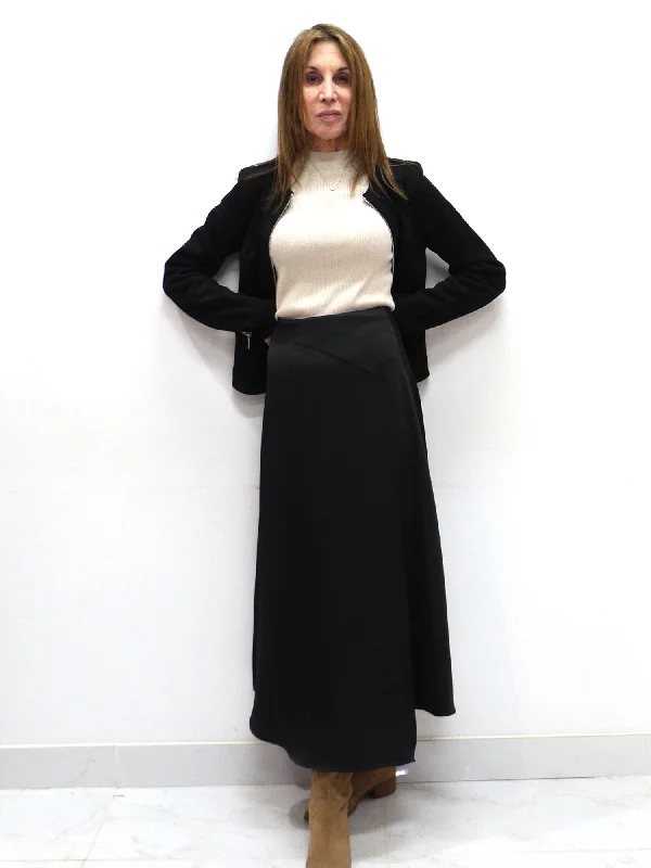 Mossaic Satin Shift Midi Skirt wrap skirt elegant