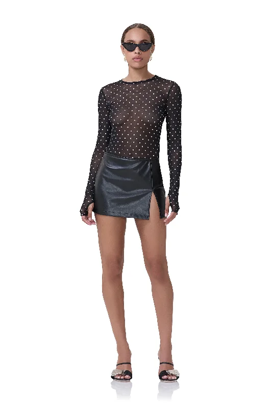 Olivia Mini Skirt - Noir silk skirt luxurious