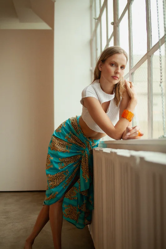 Pareo Skirt Cyan denim skirt classic