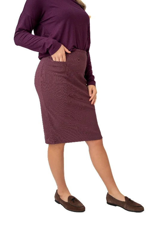 Perfect Fit Pencil Skirt 22" - Eggplant mini skirt trendy