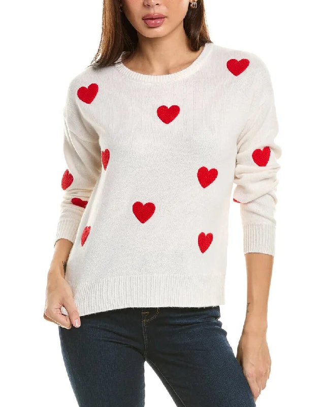 philosophy Heart Patch Cashmere Sweater Embroidered Appliqued Beaded