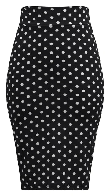 Polka Dot Pencil Wiggle Skirt (Sample Sale) velvet skirt glossy