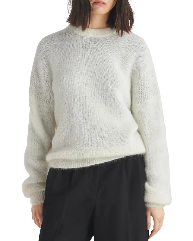 rag & bone Lani Wool & Mohair-Blend Sweater Mesh Sweater Canvas Denim