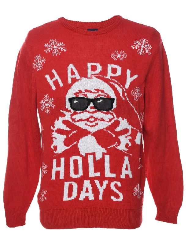 Santa Claus Christmas Jumper - M Casual Formal Business