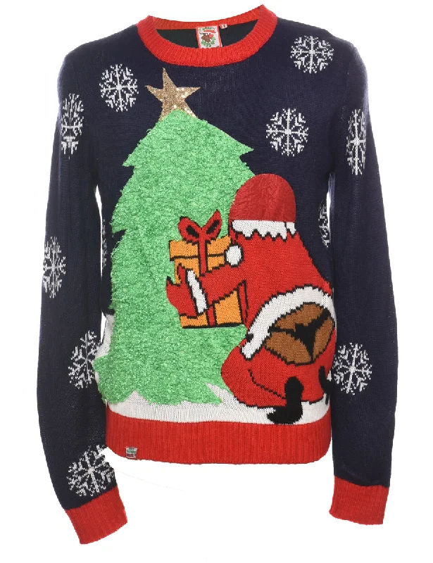 Santa Claus Christmas Jumper - S Sweater Knitwear Pullover