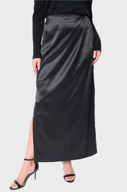 Satin Maxi Skirt With Pleat Details cotton skirt soft