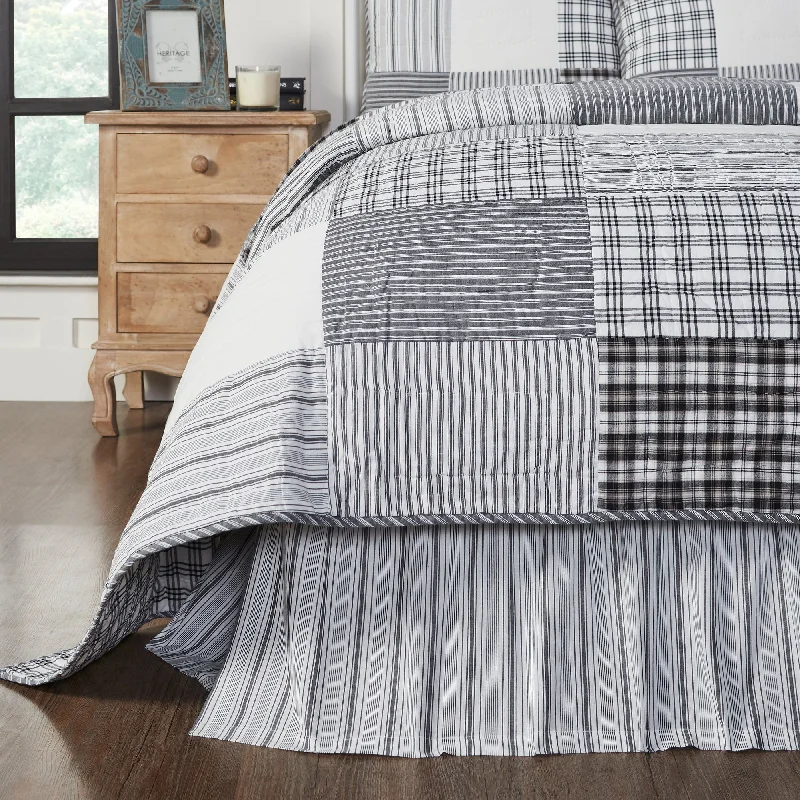 Sawyer Mill Black Queen Bed Skirt 60x80x16 VHC Brands corduroy skirt comfortable