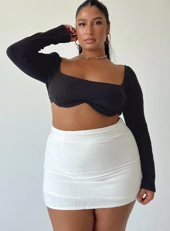 Selby Mini Skirt White Curve chiffon skirt floaty