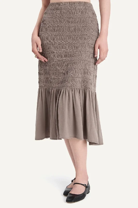 Sereda Skirt in Cinder velvet skirt plush