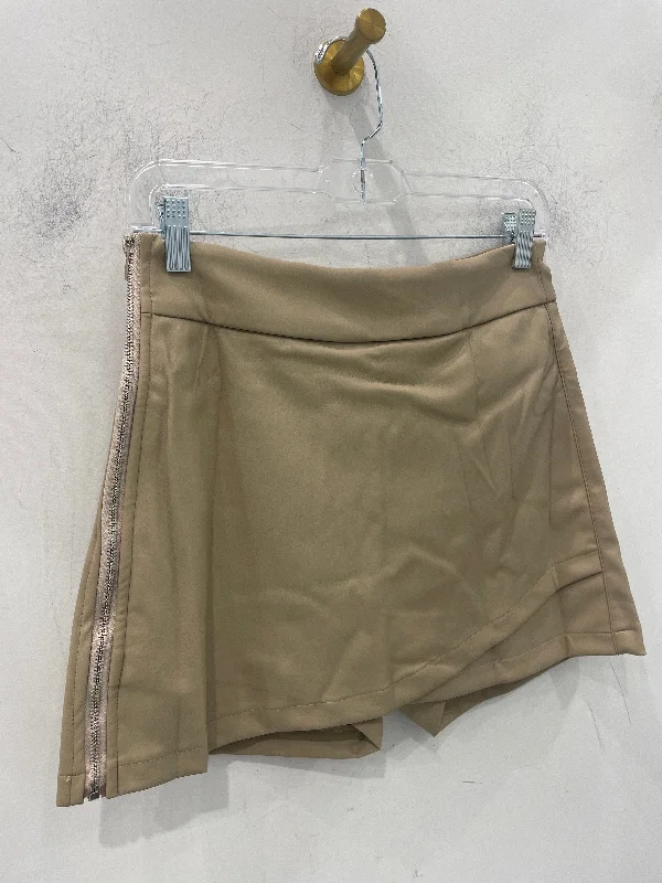 Side Zipper PU Skort pencil skirt chic