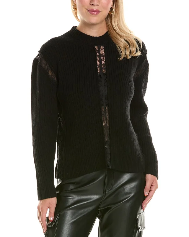 SIMKHAI Ruba Wool & Cashmere-Blend Sweater Seamless Knitted Crochet