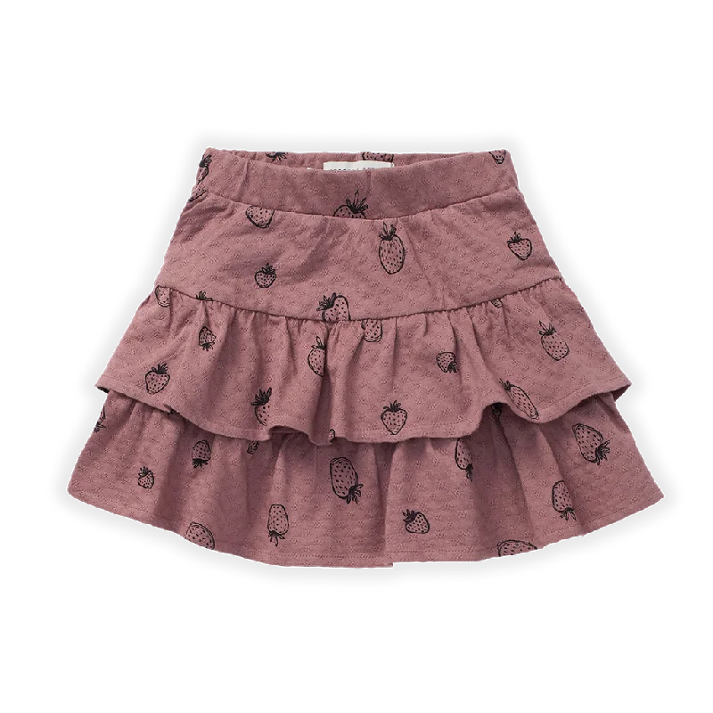 SPROET AND SPROUT STRAWBERRY POINTELLE SKIRT cashmere skirt soft