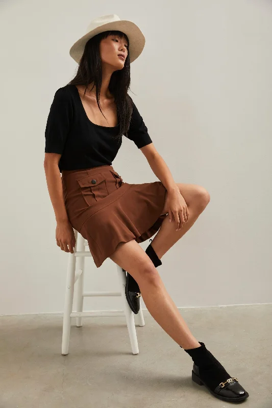 Straight skirt with flared bottom wool skirt warm