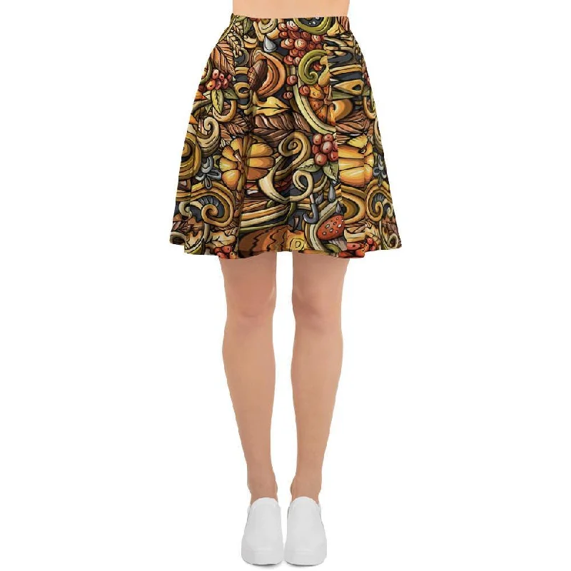 Sunflower Psychedelic Women's Skirt silk skirt lustrous