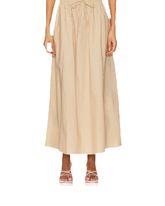 Sunny Skirt Khaki silk skirt lustrous
