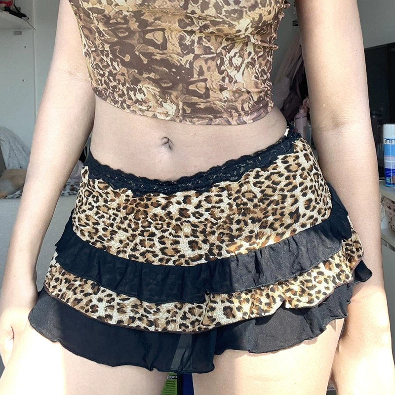 Tabitha Leopard Print Lace Skirt pencil skirt chic