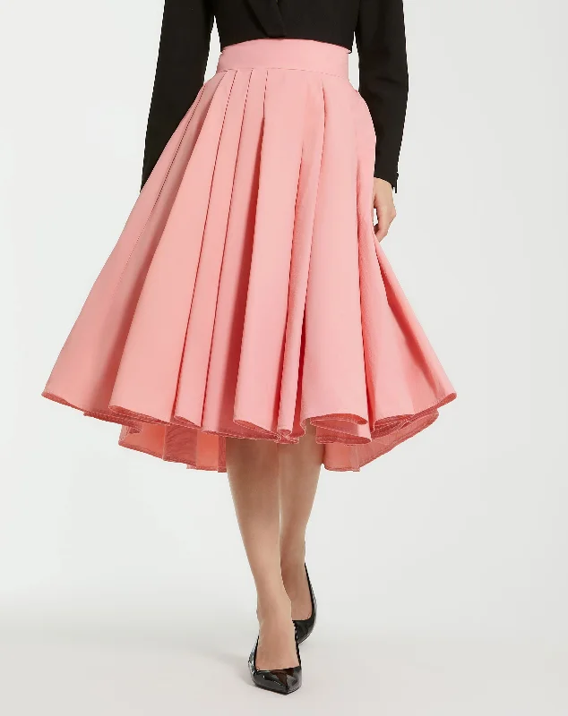 The Bubbly Faille High Waisted Midi Full Circle Skirt - FINAL SALE leather skirt modern