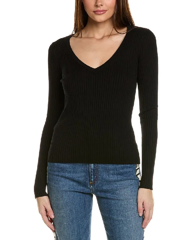 The Kooples Sweater Lace Blend Ribbed Blend Corduroy Blend