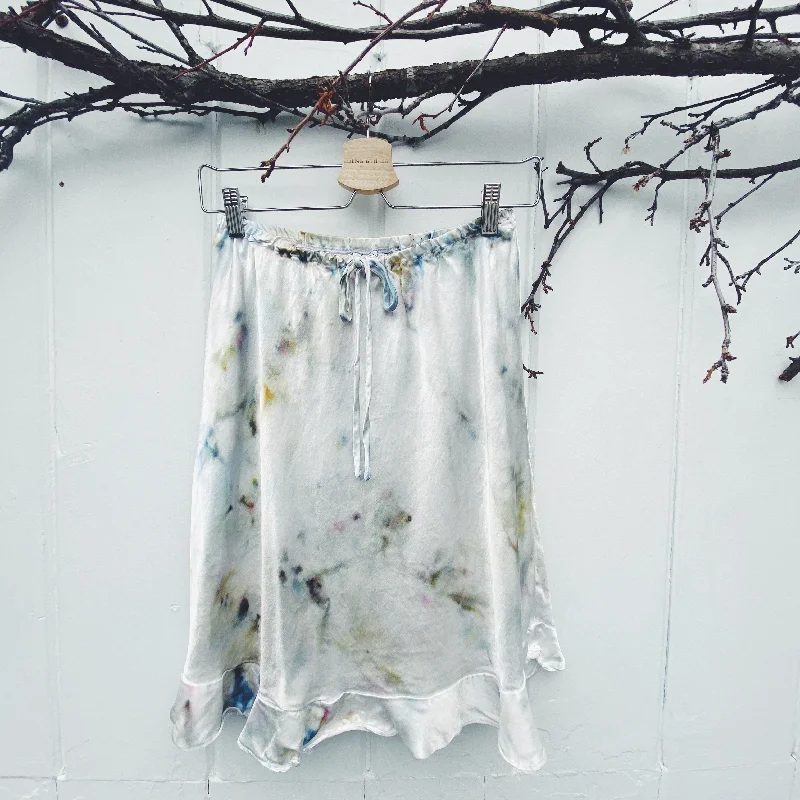 VH-1248 Tie Dyed Satin Josephine Skirt ribbed skirt waist
