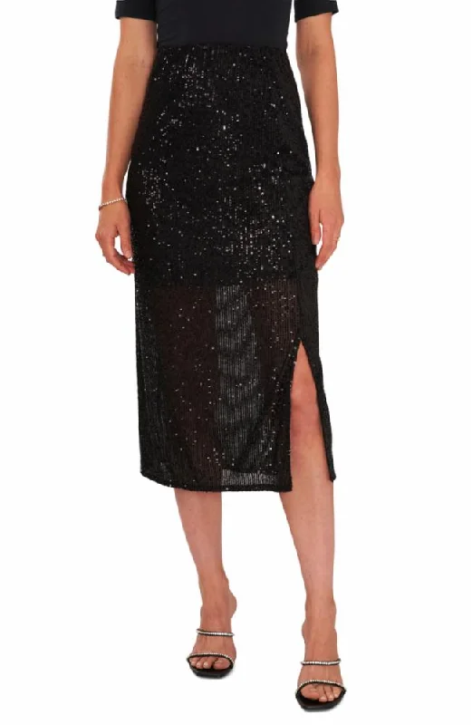 Vince Camuto Apparel MAXI SKIRT W SIDE SLIT 060/RICH BLACK VC wool skirt warm