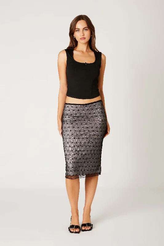Willow Midi Skirt Black modal blend skirt