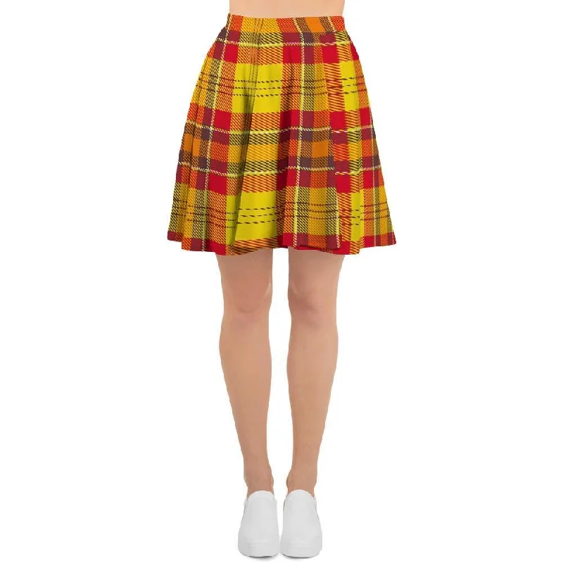 Yellow Plaid Tartan Women's Skirt leather skirt bold